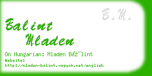 balint mladen business card